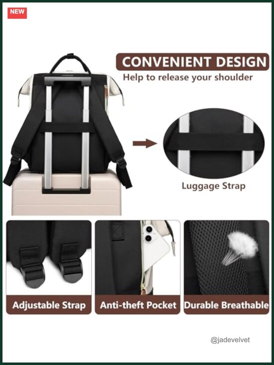 Laptop Backpack for Women Work Travel 15.6 inch Large Capacity Bookbag Daypack main image 5